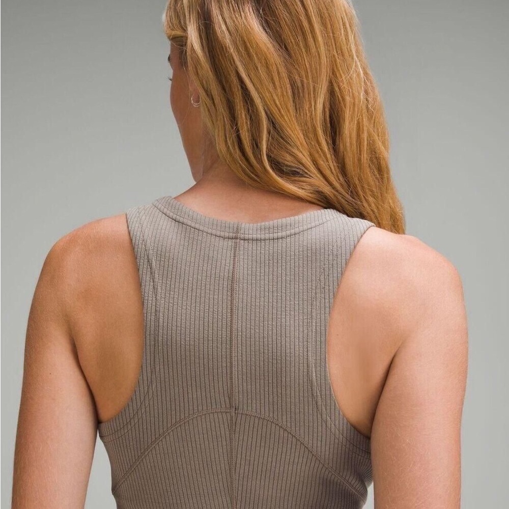 lululemon athletica Softstream Slim Fit Ribbed Midi Dress— Size 6 Color: Nomad - Picture 6 of 9